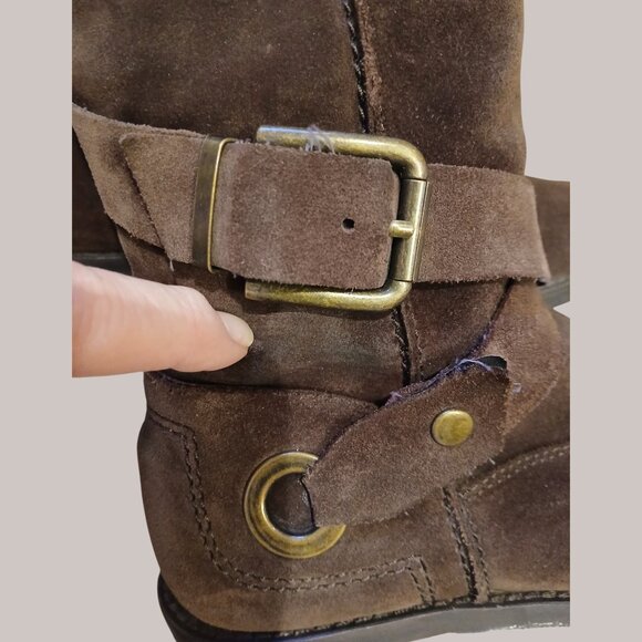 CORDANI Brown Suede Tall Riding Style Boots Size 8M - Picture 3 of 9